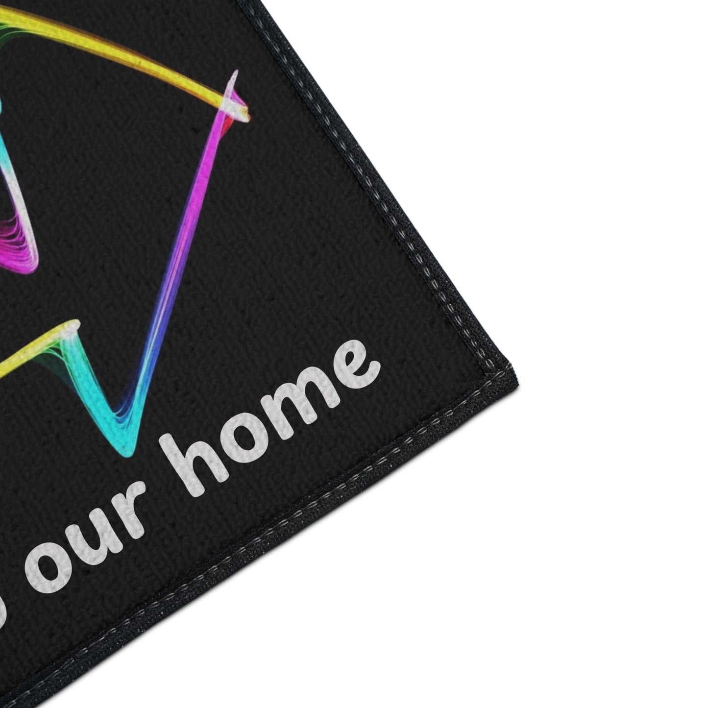 Welcome to Our Home Floor Mat — Colorful Wave Entrance Rug