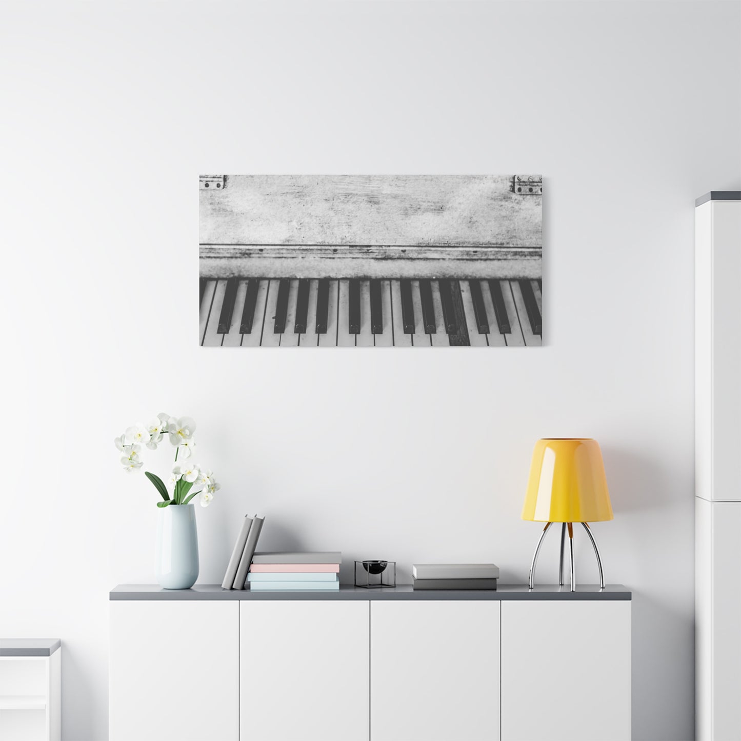 Vintage Piano Keys Matte Canvas Print