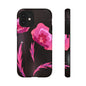 Floral iPhone Case | Tough Cases with Pink Poppy Design, Elegant Flower Phone Cover, Gift for Her, Spring Accessories, Chic Tech