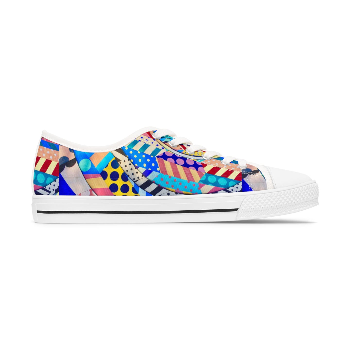 Colorful Abstract Pattern Low Top Sneakers – Bold Geometric Print