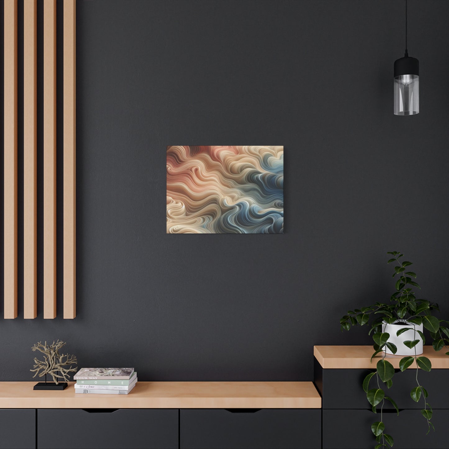 Abstract Swirl Matte Canvas Wall Art — Fluid Earth Tones, Stretched 1.25"