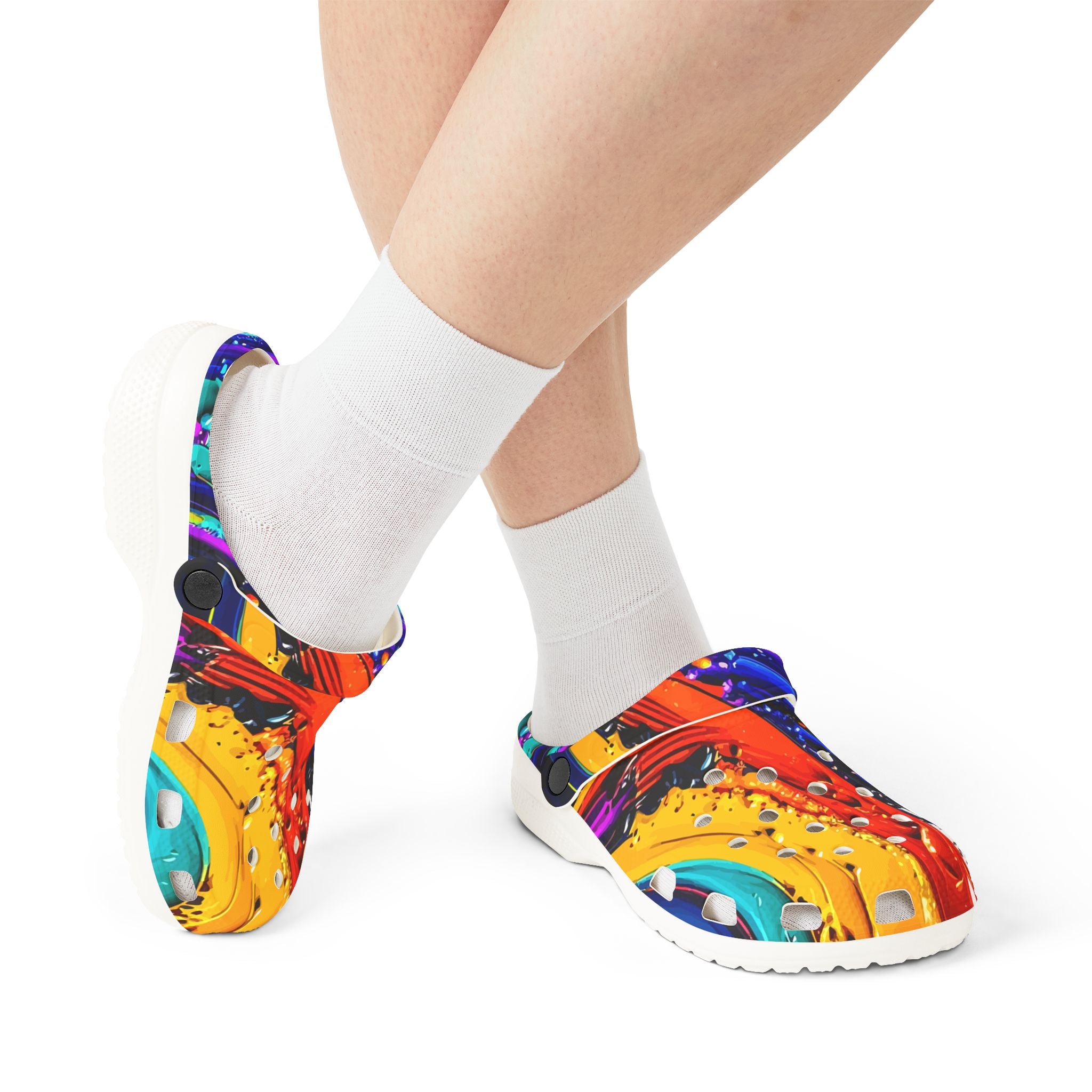 Color Splash EVA Foam Clogs – Vibrant Abstract Slip-On Shoes