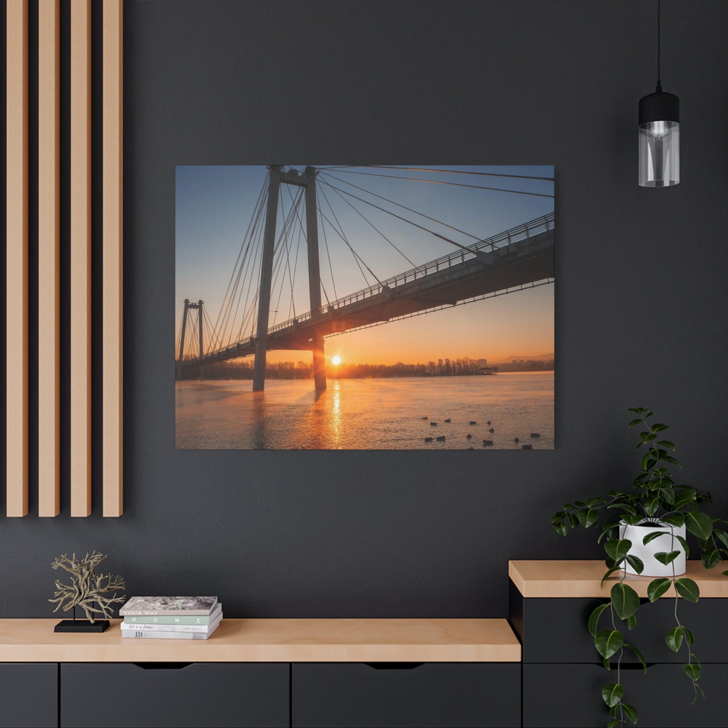 Sunrise Bridge Canvas Wall Art — Matte Stretched Canvas
