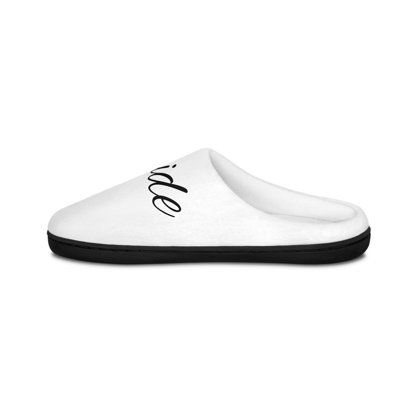 Cozy Women's Indoor Slippers with Elegant Script Design