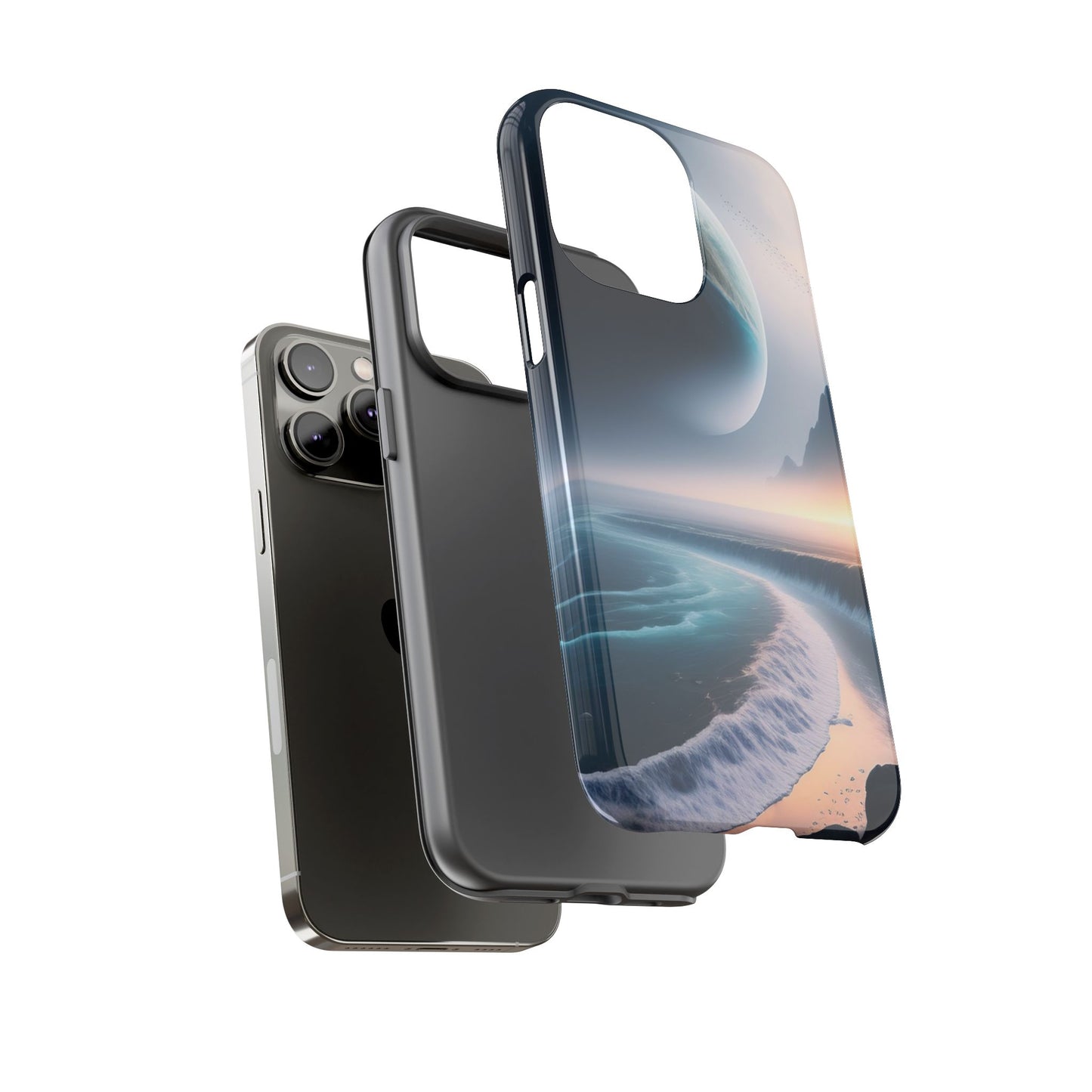 Galaxy Ocean Phone Case — Surreal Planet Beach Tough Case