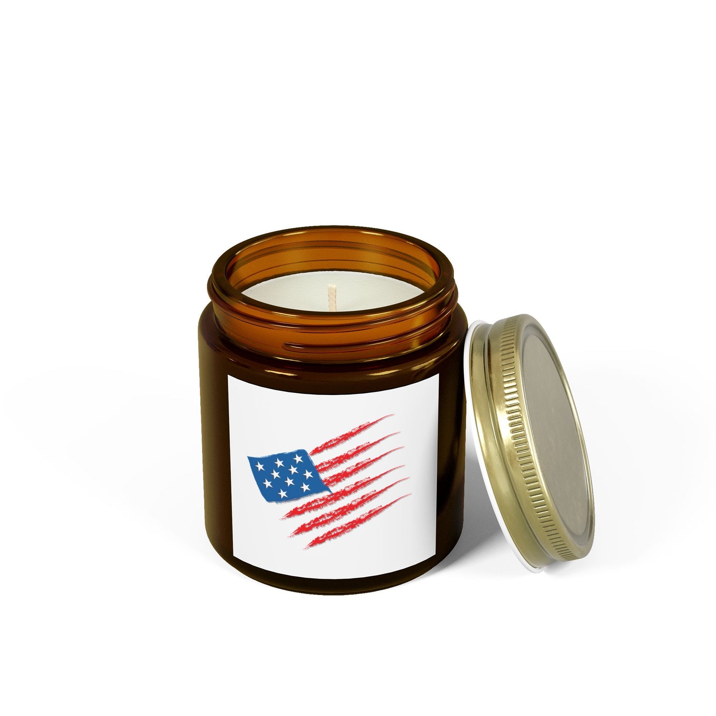 Patriotic Scented Candle, American Flag Decor