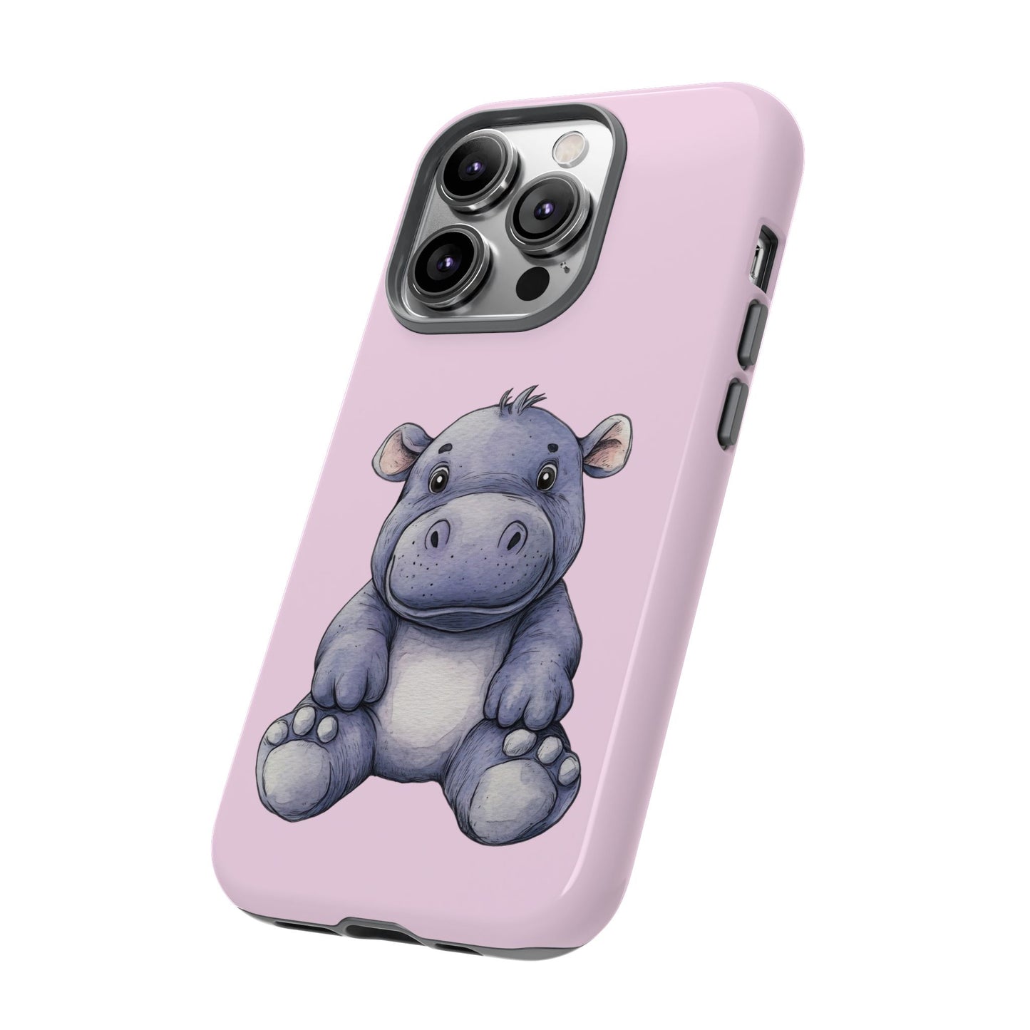 Cute Hippo Phone Case - Tough Cases, Animal Phone Cover, Kawaii Accessories, Gifts for Kids, Unique Tech Gear