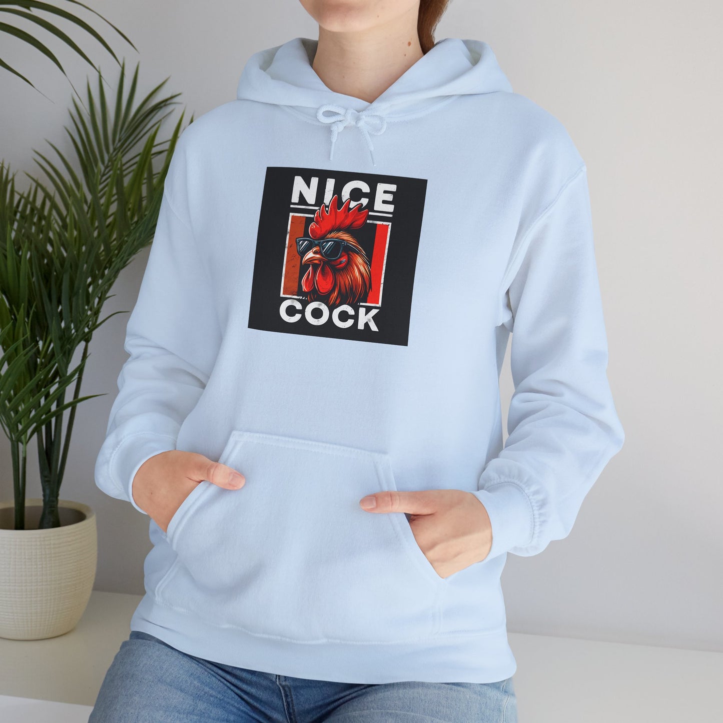 Rooster Graphic Hoodie – "Nice Cock" Bold Farmhouse Pullover