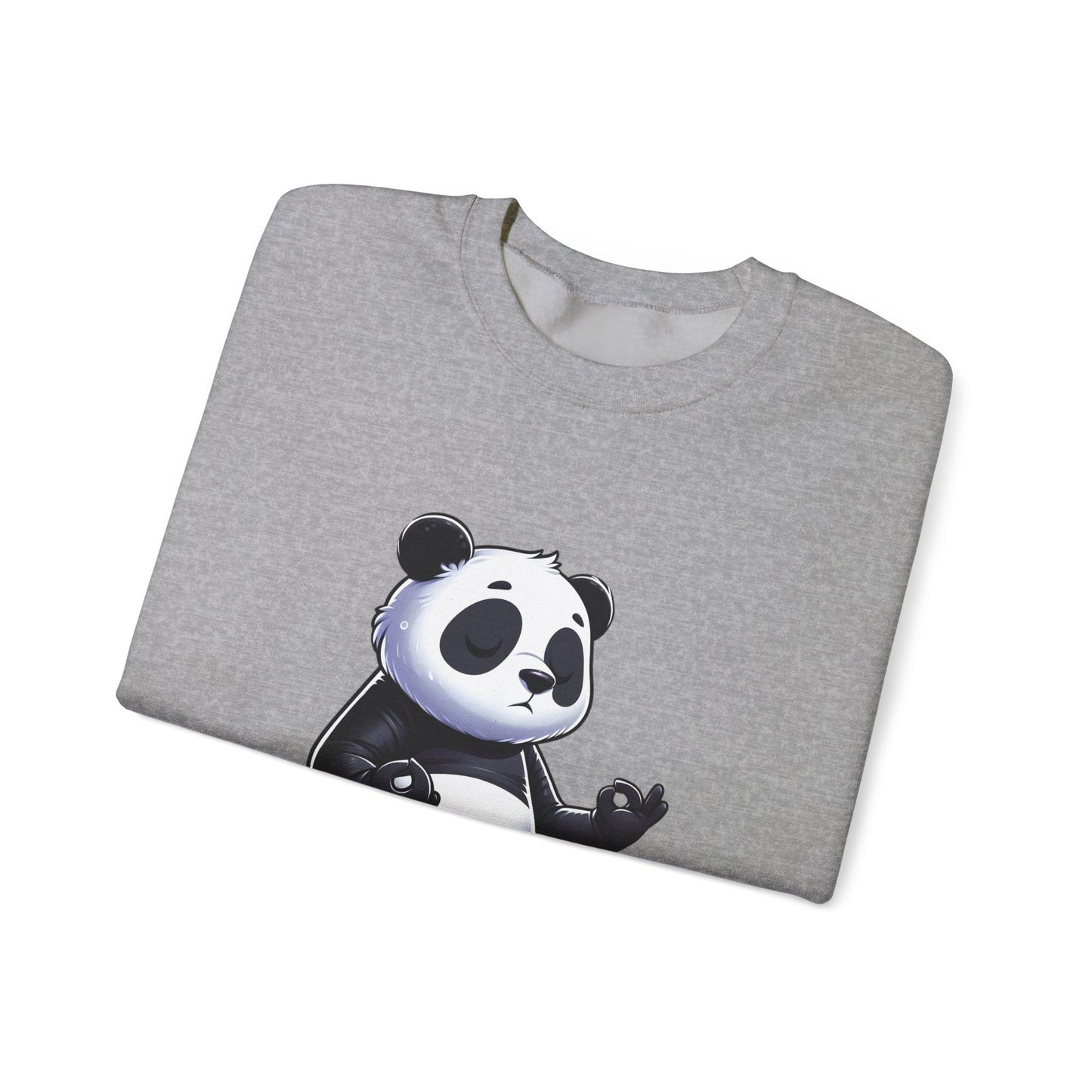 Crewneck Sweatshirt — Meditating Panda Graphic Cozy Pullover
