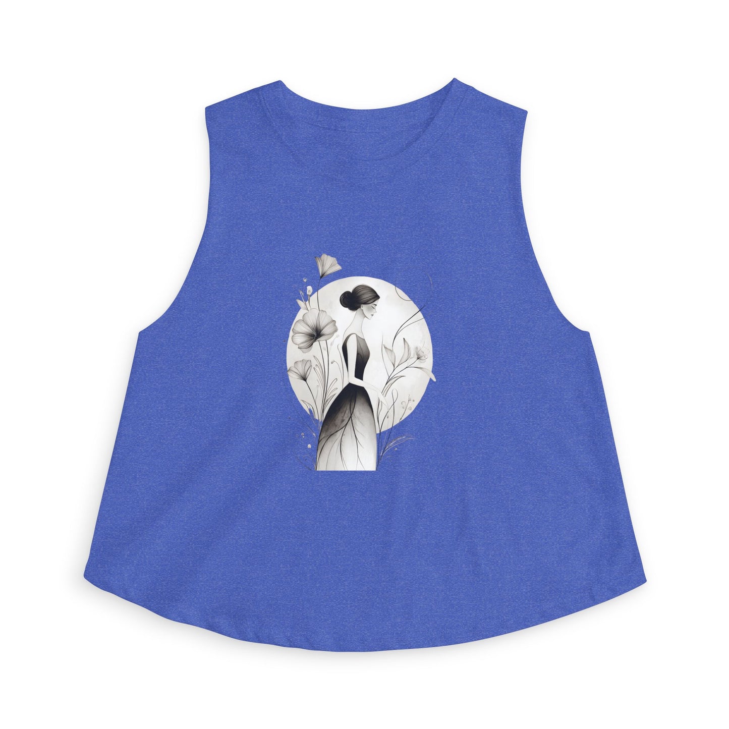 Floral Portrait Crop Top — Minimalist Botanical Art Tank
