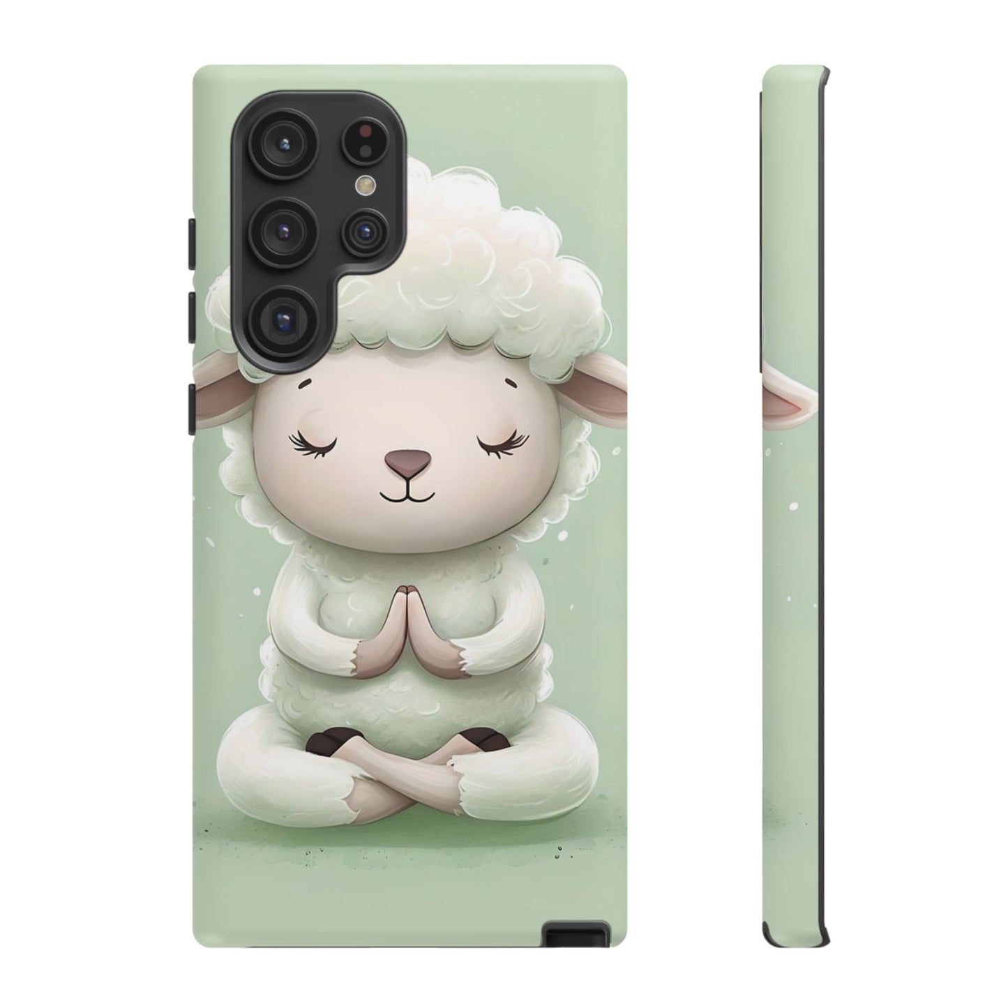 Meditating Lamb Phone Case — Cute Pastel Protective iPhone Cover