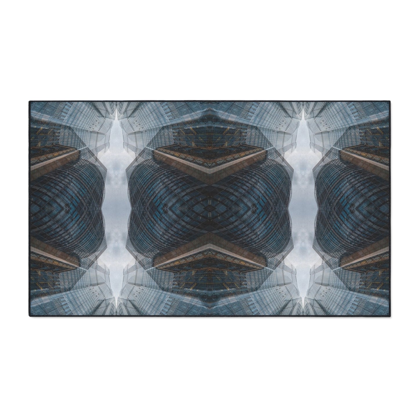 Industrial Kaleidoscope Heavy-Duty Floor Mat — Geometric Urban Entry Rug
