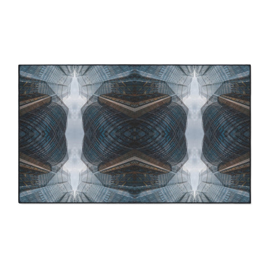Industrial Kaleidoscope Heavy-Duty Floor Mat — Geometric Urban Entry Rug