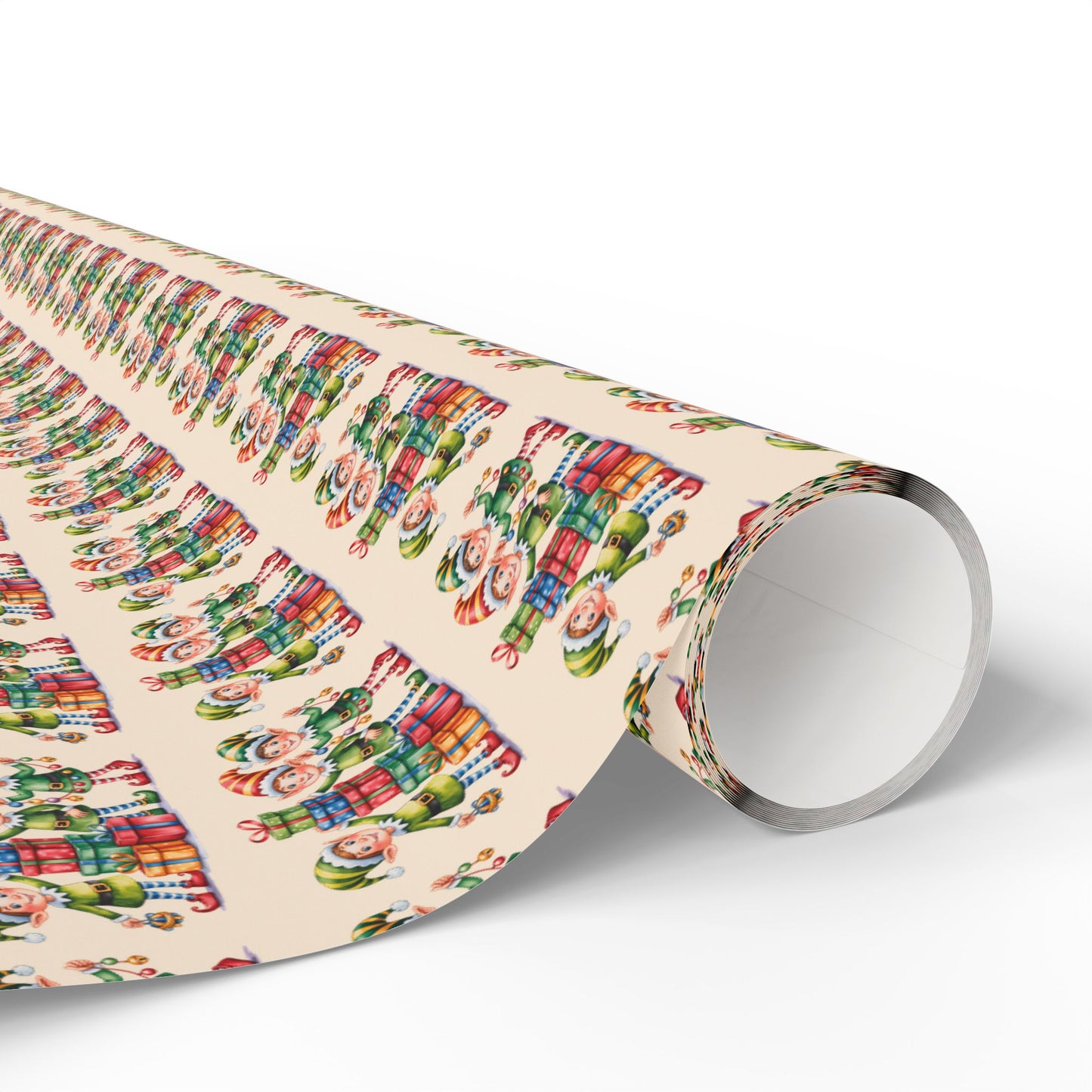 Holiday Gnome Wrapping Paper Roll – Colorful Santa Gnome Gift Wrap
