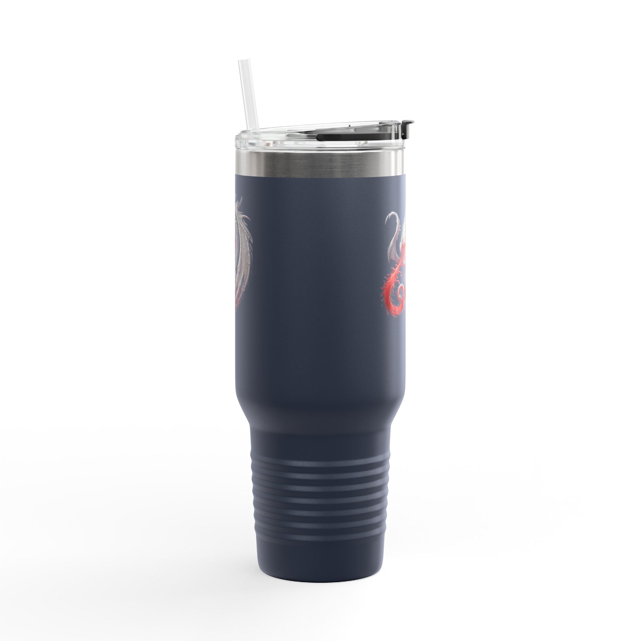 40oz Insulated Travel Mug — Dragon Watercolor Design
