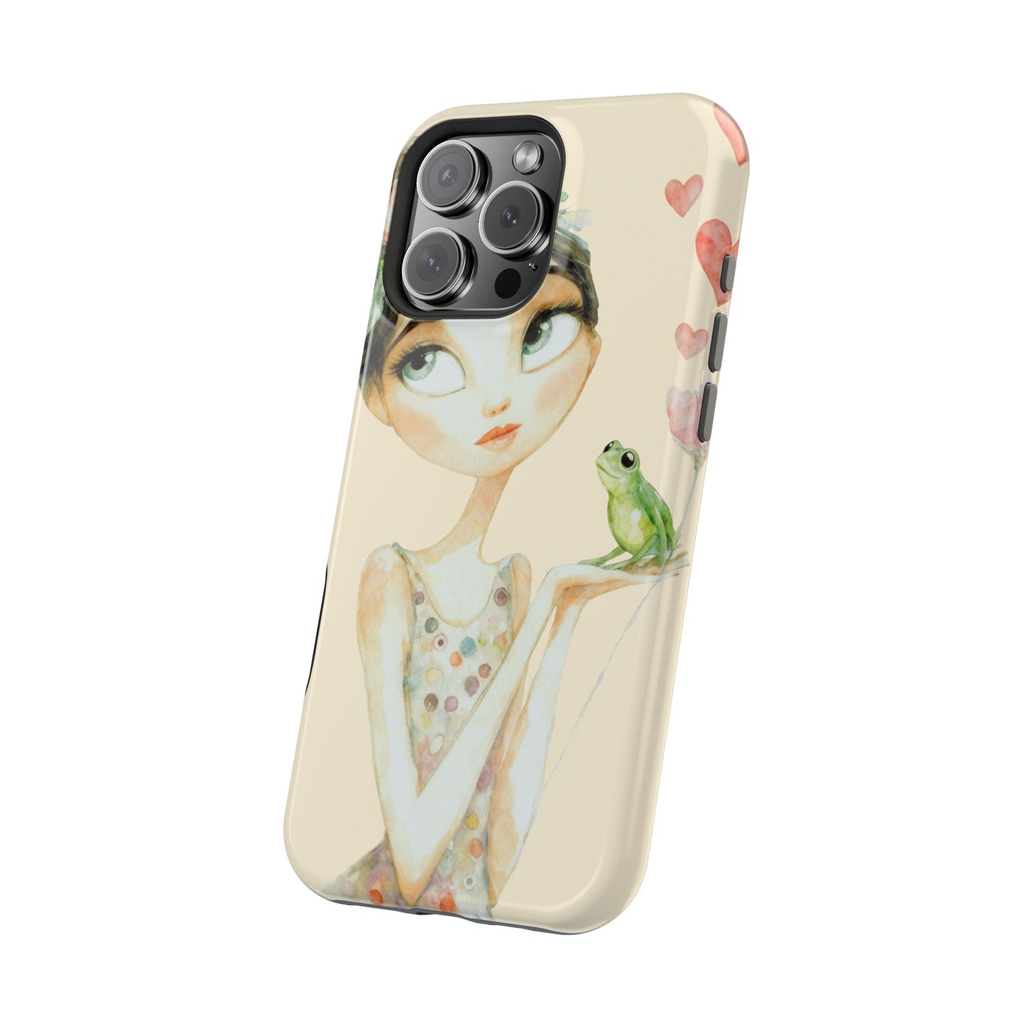 Whimsical Girl with Frog Magnetic Impact Phone Case