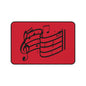 Music Notes Red Desk Mat – Musical Staff Mouse Pad for Musicians & Home Office