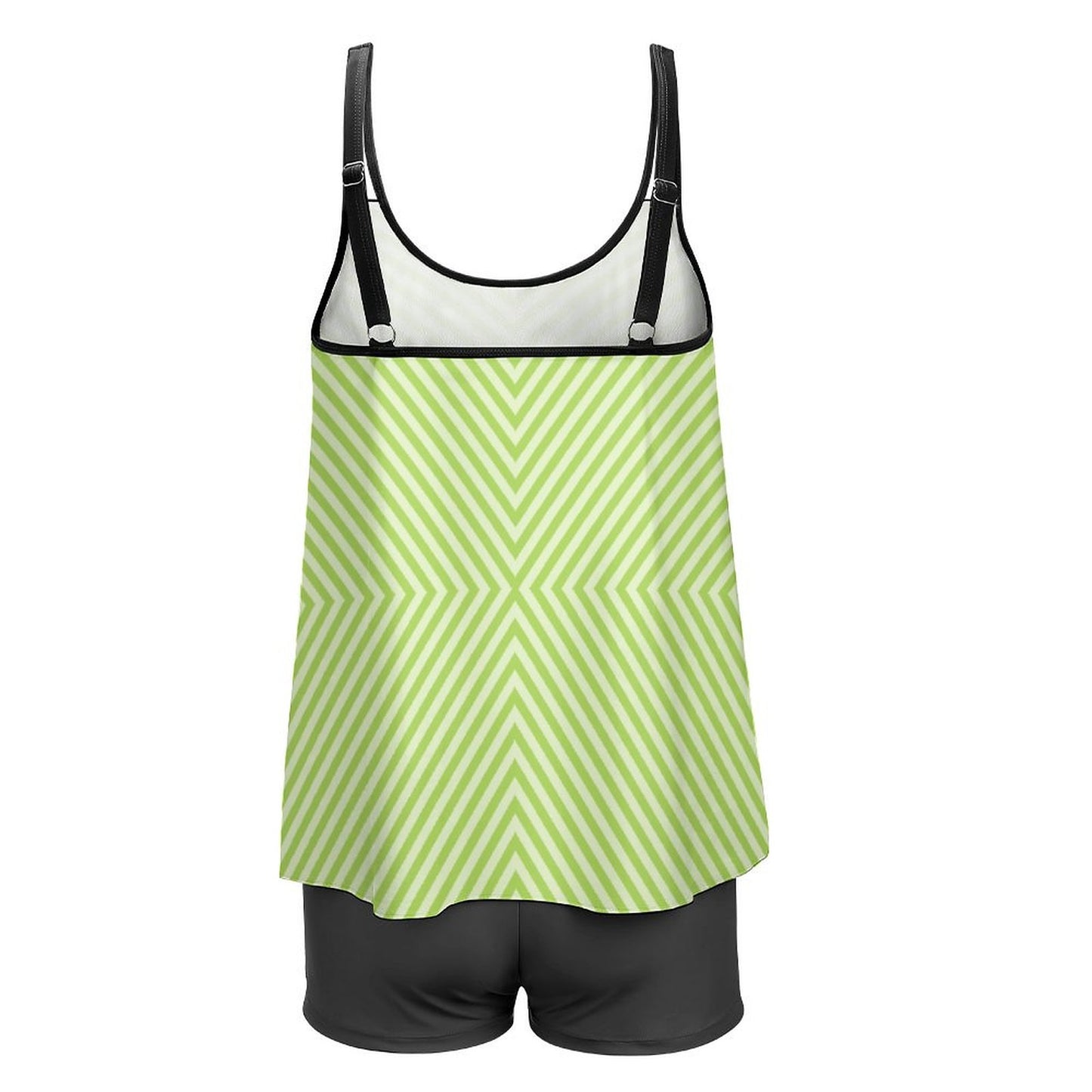 Plus Size Women Tankini 2-Piece Swimsuit - Green