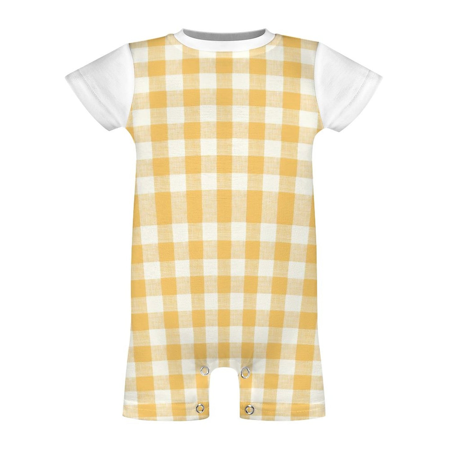 Faux Cotton Short Sleeve Baby Bodysuit Romper
