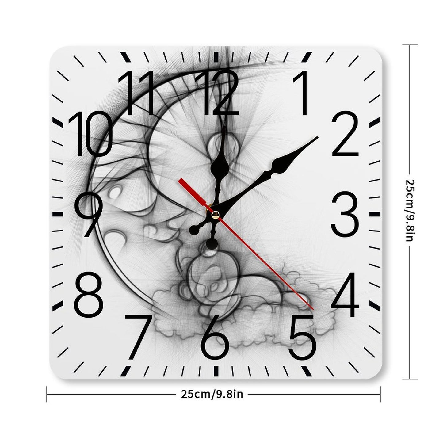 Square Wall Clock-9.8"x9.8"/25x25cm