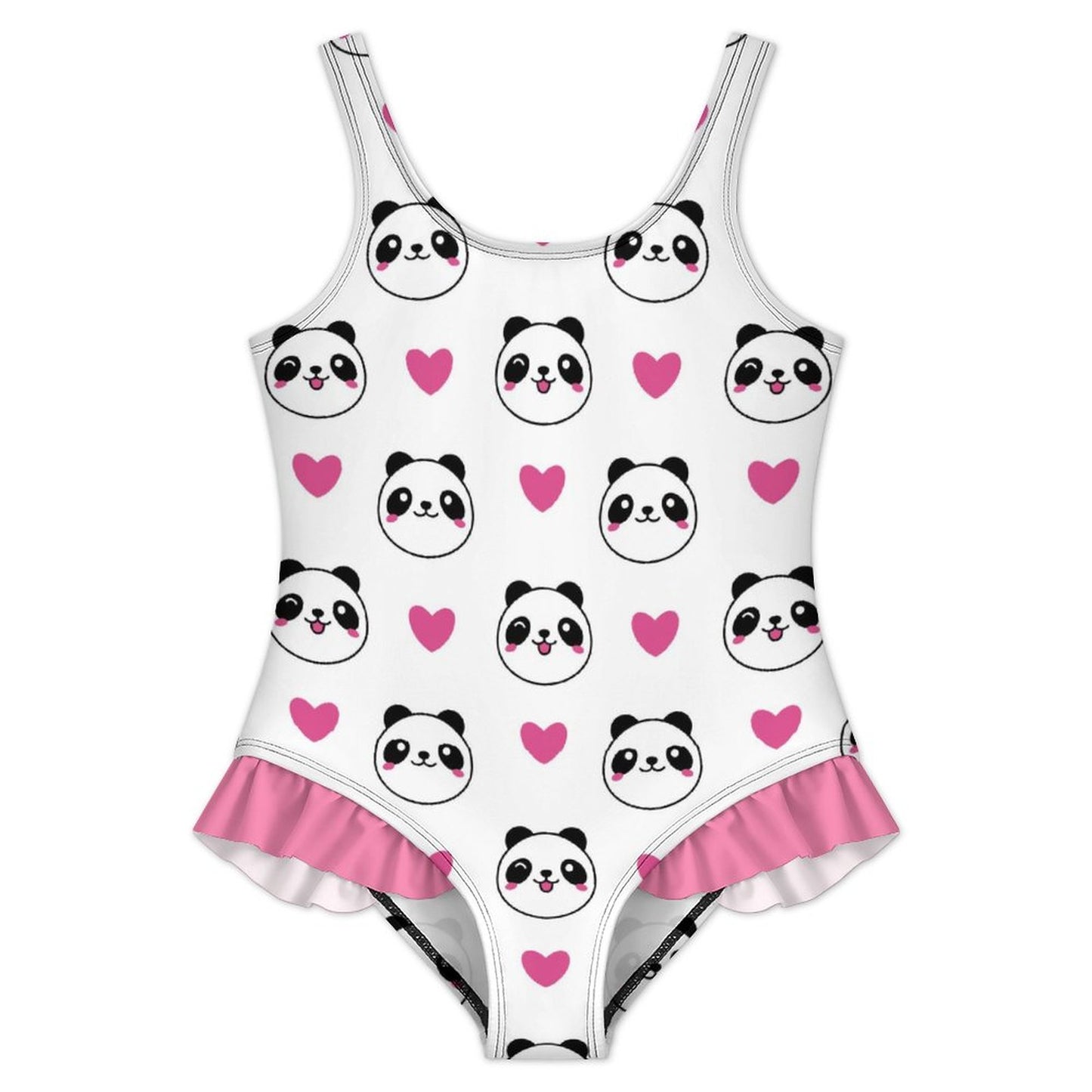 Girls Ruffle Trim One Piece Swimwear(All-Over Printing)