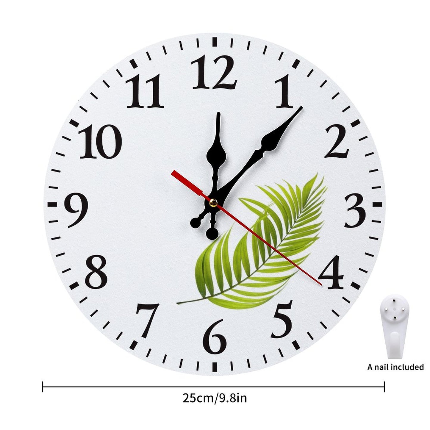 Modern Wooden Wall Clock Fern