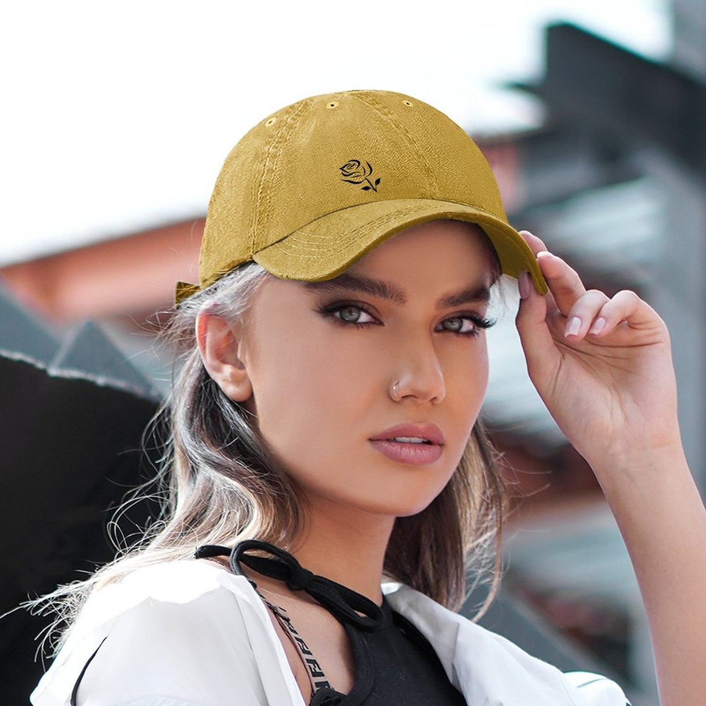 Adjustable Peaked Caps for Men and Women - Rose