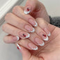 365nails: "Ladybug Polka Dot French Oval" – Cute Press-on Nails