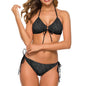 Halter Tie Front Bikini Set