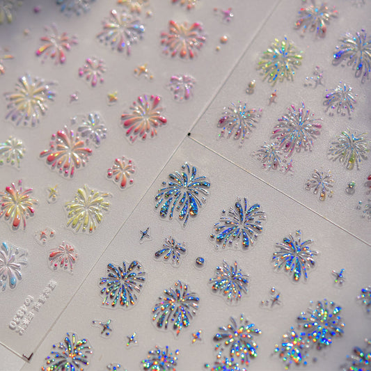 Holographic Firework Daisy – Festive Glam Nail Art Set