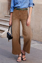 Brown Mimimalist Patch Pocket Womens Shift Jeans
