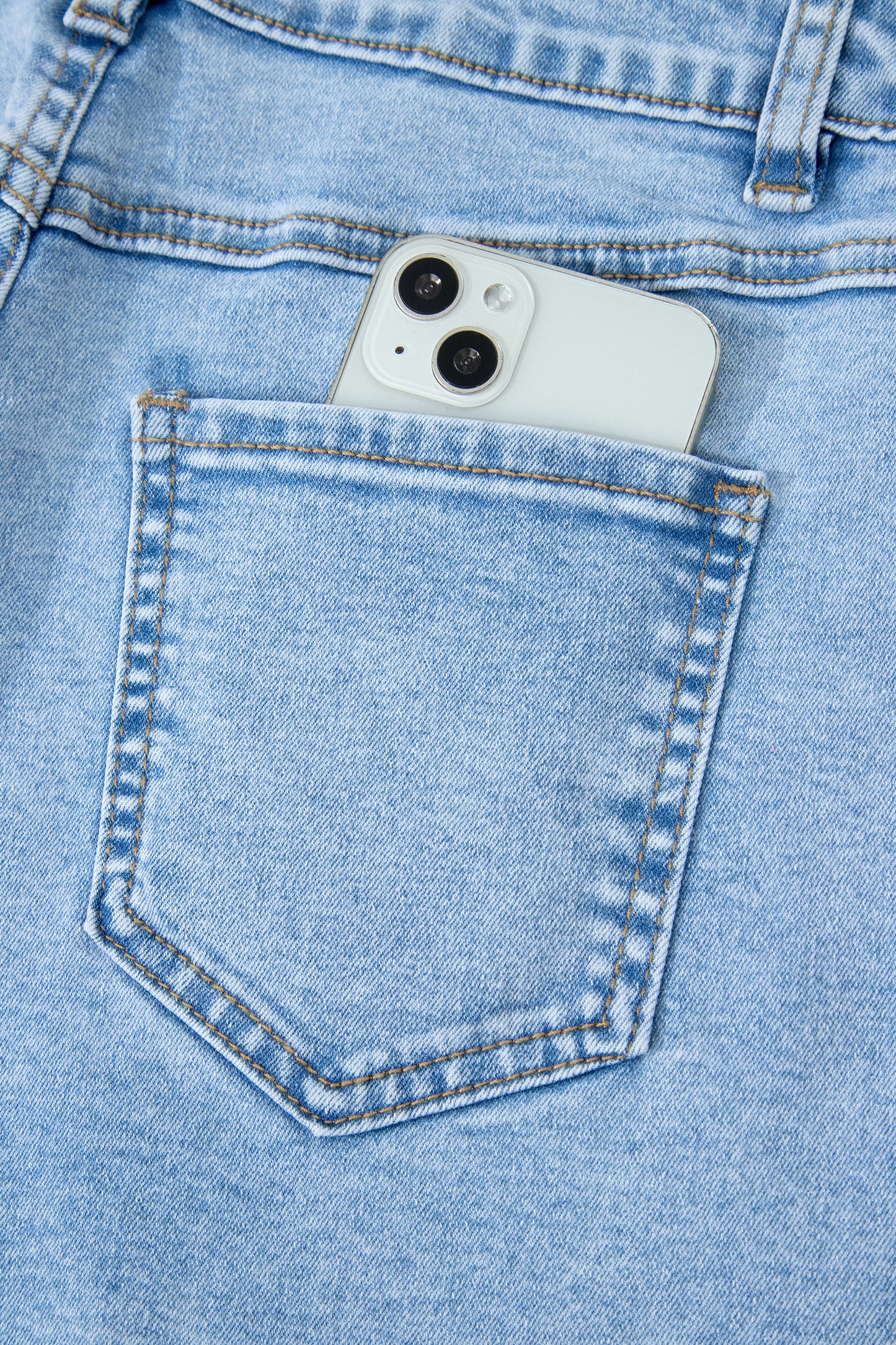 Myosotis High Waist Frayed Denim Shorts