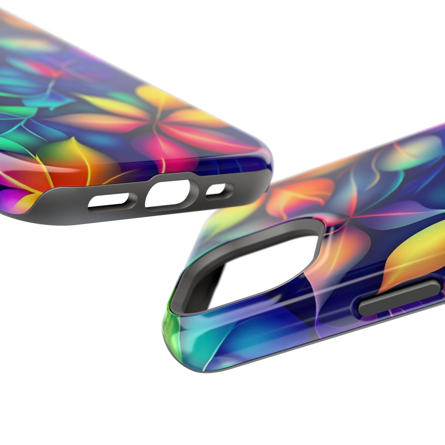 Floral Prism Magnetic Impact-Resistant Phone Case — Colorful Gradient Petal Design