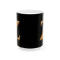 Monogram 'Z' Red Gold Heart Ceramic Mug – Personalized Initial Coffee Cup (11oz, 15oz)