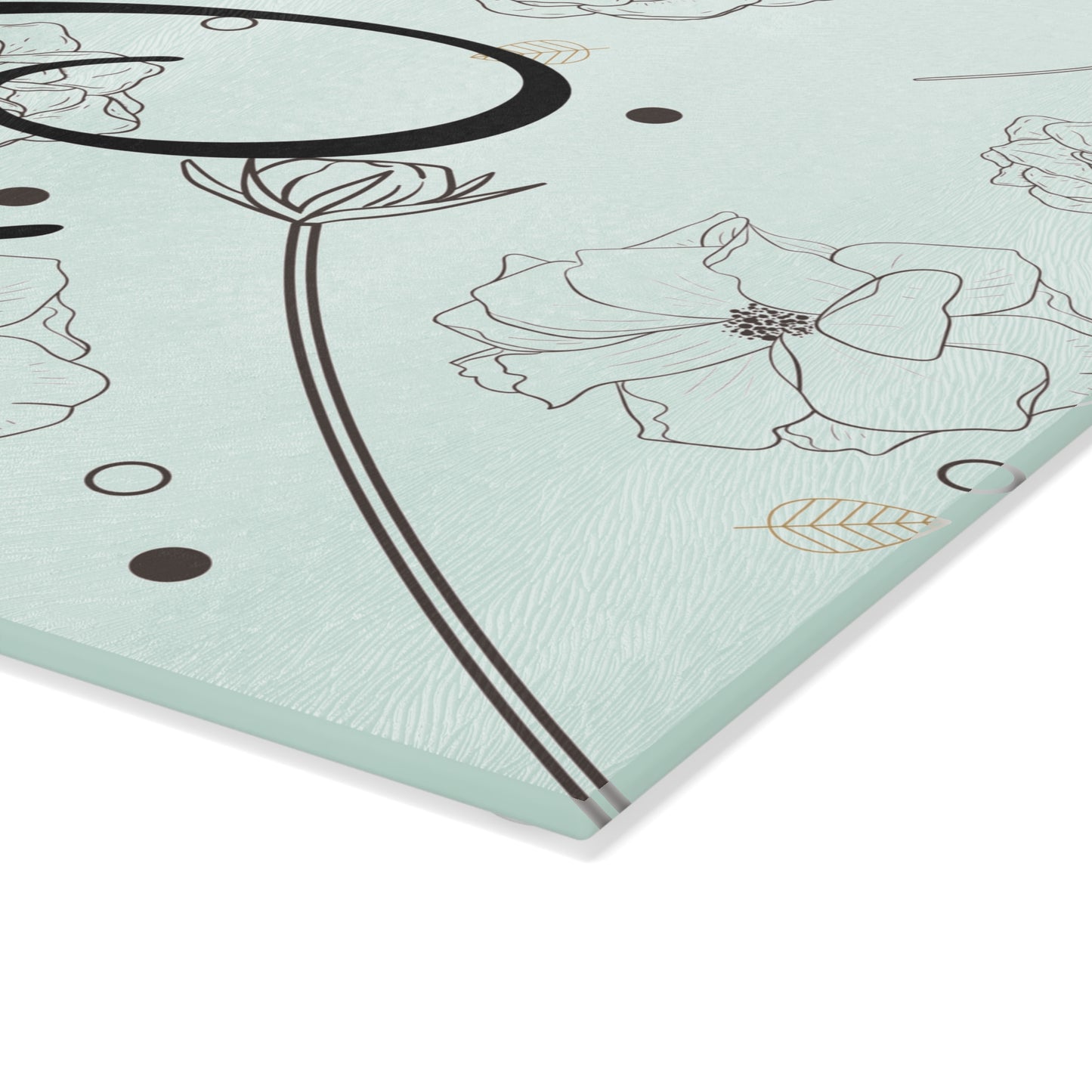 Personalized Floral Glass Cutting Board Letter C