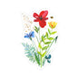 Wildflower Bouquet Kiss-Cut Sticker — Watercolor Floral Laptop Decal
