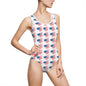 Patriotic One-Piece Swimsuit, American Flag Swimwear, Summer Beachwear, Fourth of July Swim Suit, USA Flag Bathing Suit
