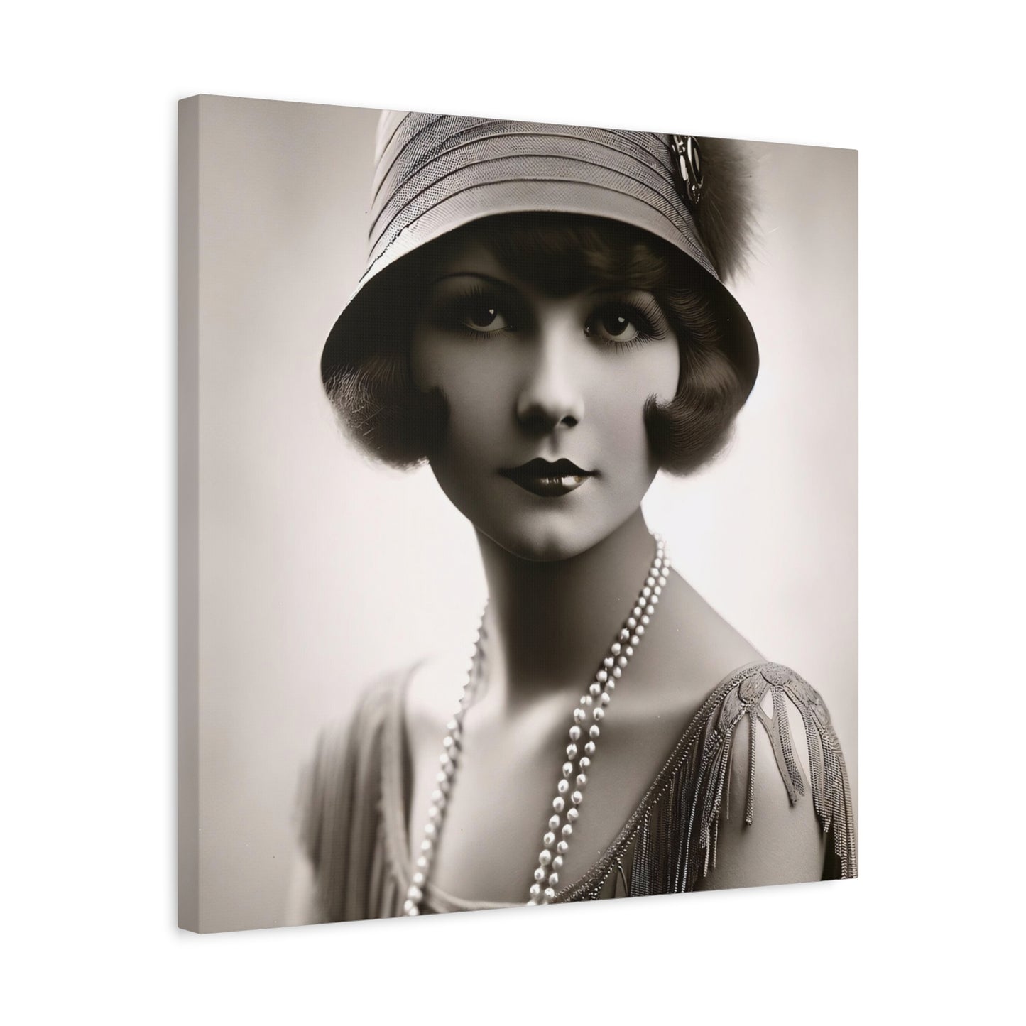 Vintage 1920s Flapper Portrait Canvas