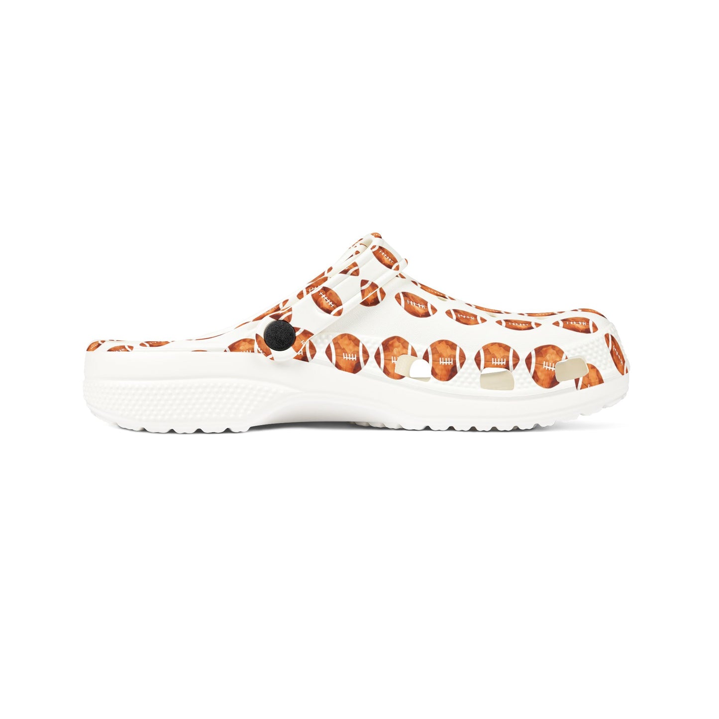 Printed EVA Foam Clogs — All-Over Football Design