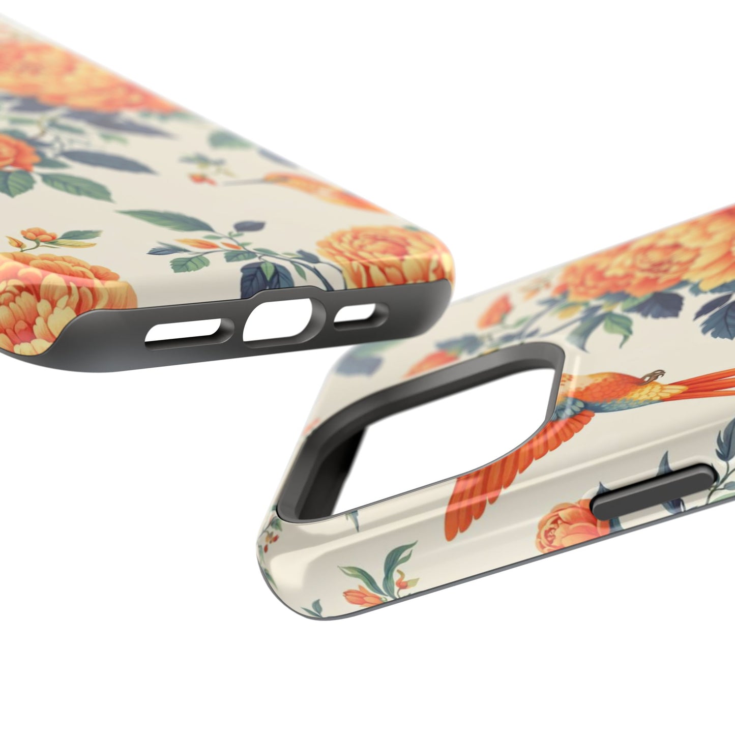 Floral Hummingbird Magnetic Phone Case — Impact-Resistant Protective Cover