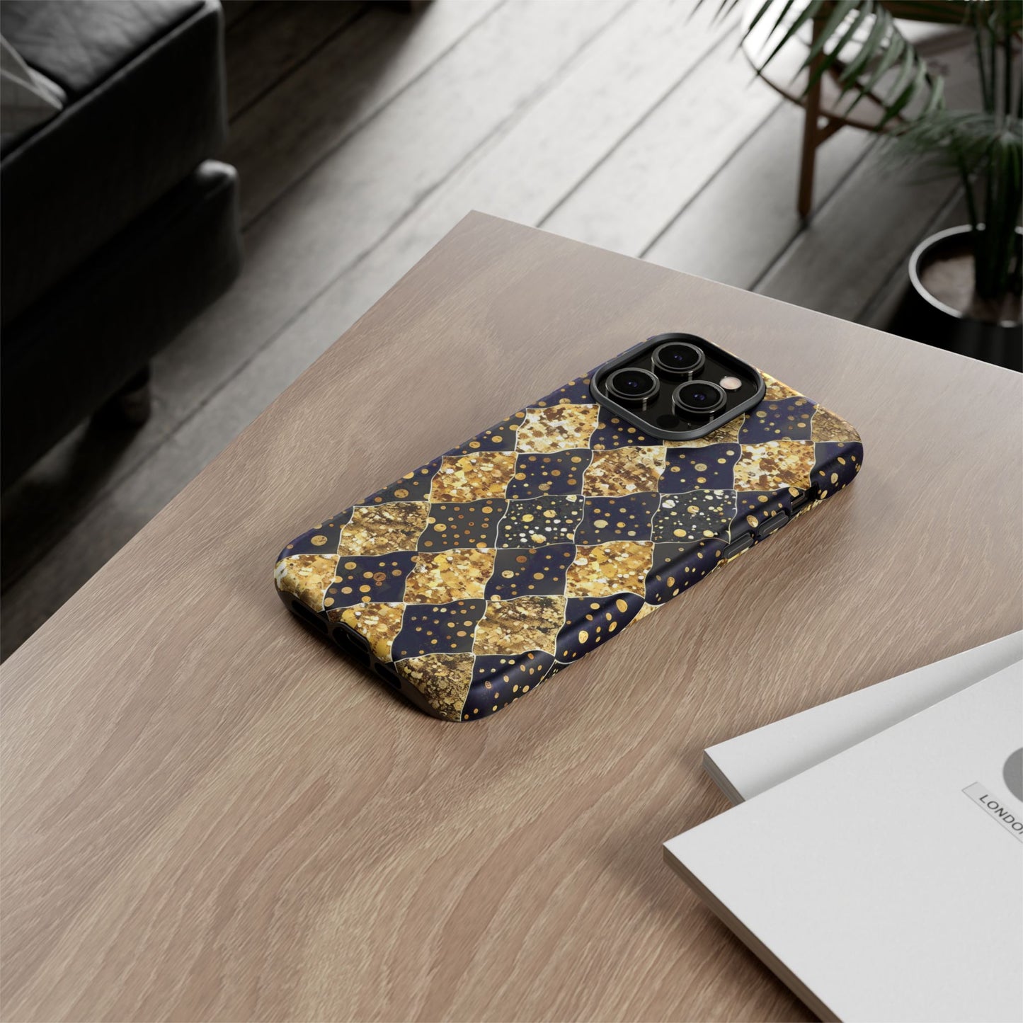 Elegant Gold & Black Phone Case for Tough Protection