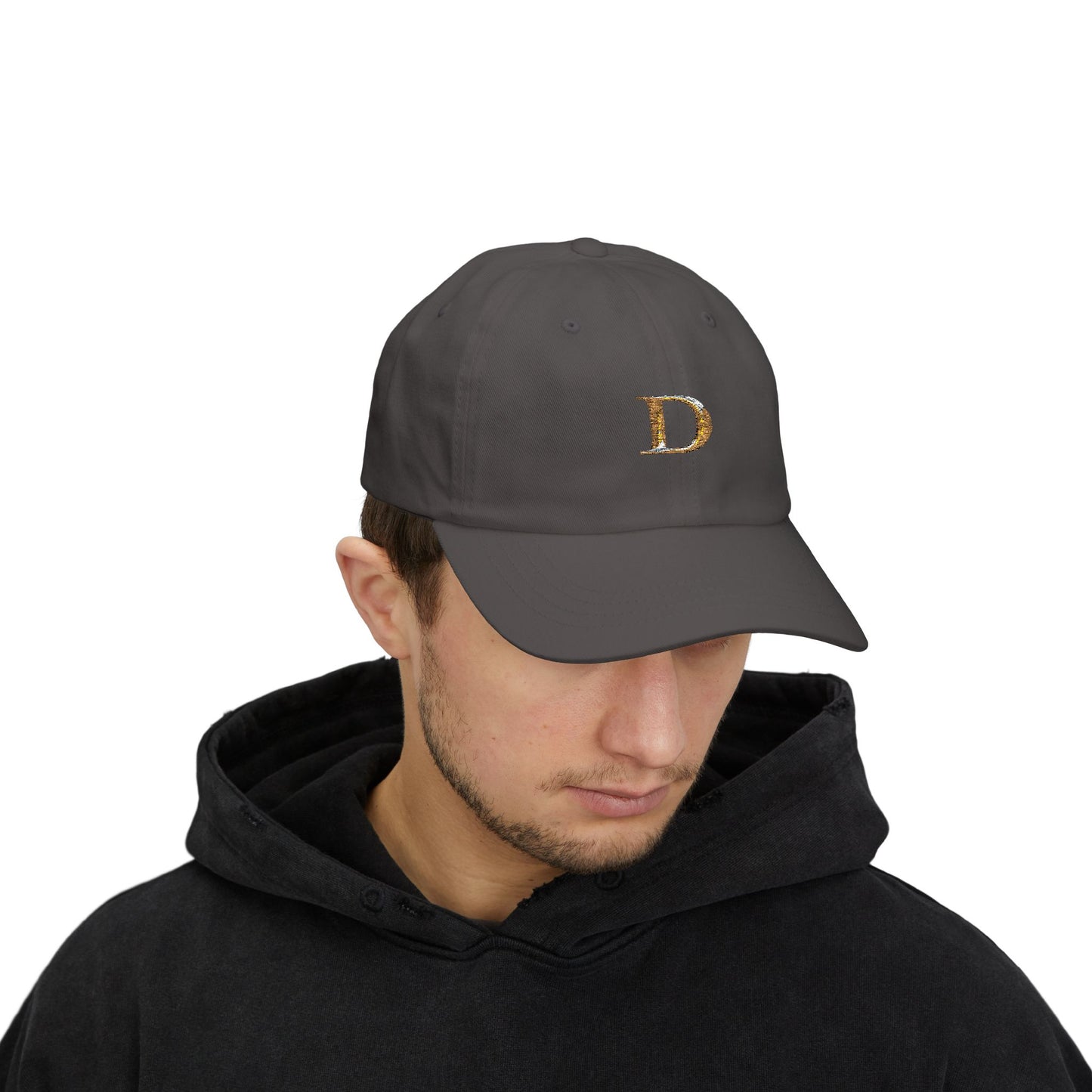 Classic Gold Initial Dad Cap - Letter D