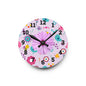 Whimsical Floral Acrylic Wall Clock, Cute Decor, Spring Vibes, Home Office Gift