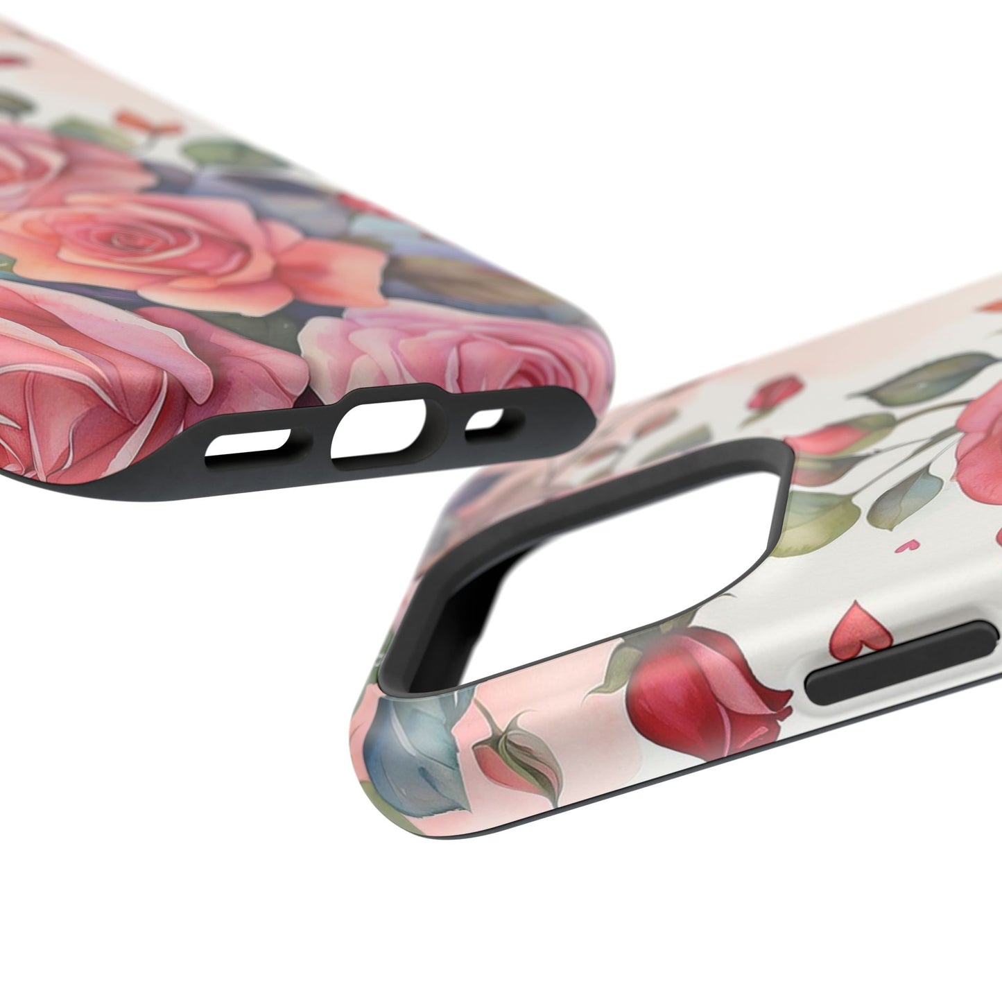 Floral Rose Magnetic Phone Case — Impact-Resistant Protective Cover