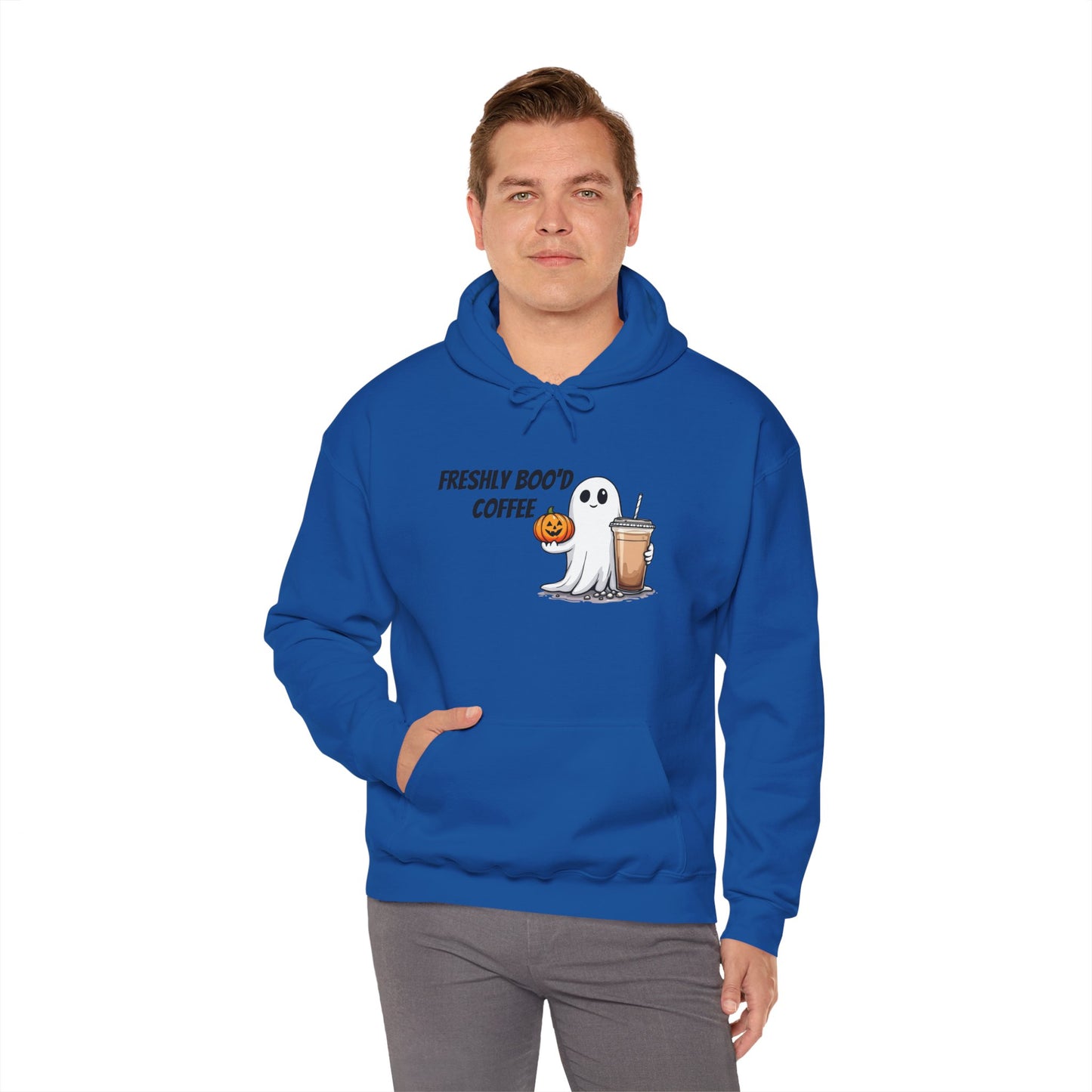 Ghostly Coffee Unisex Hoodie, Halloween Sweatshirt, Cute Fall Apparel, Cozy Casual Wear, Gift for Coffee Lovers, Fun Spooky Style