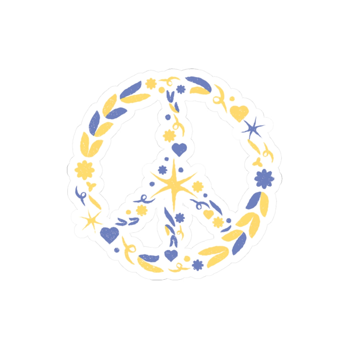 Peaceful Floral Kiss-Cut Stickers, Vinyl Stickers for Laptops, Journals, Water Bottles, Peace Symbol Decor, Flower Stickers