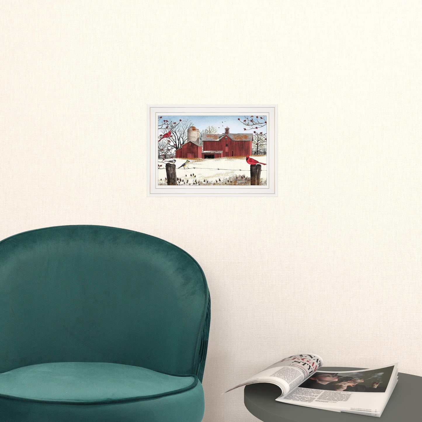 Winter Friends 1 White Framed Print Wall Art