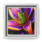 Vibrant Neon Floral Matte Canvas Print — Framed Wall Art