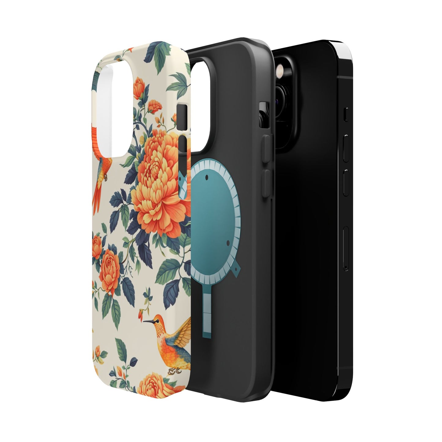 Floral Hummingbird Magnetic Phone Case — Impact-Resistant Protective Cover