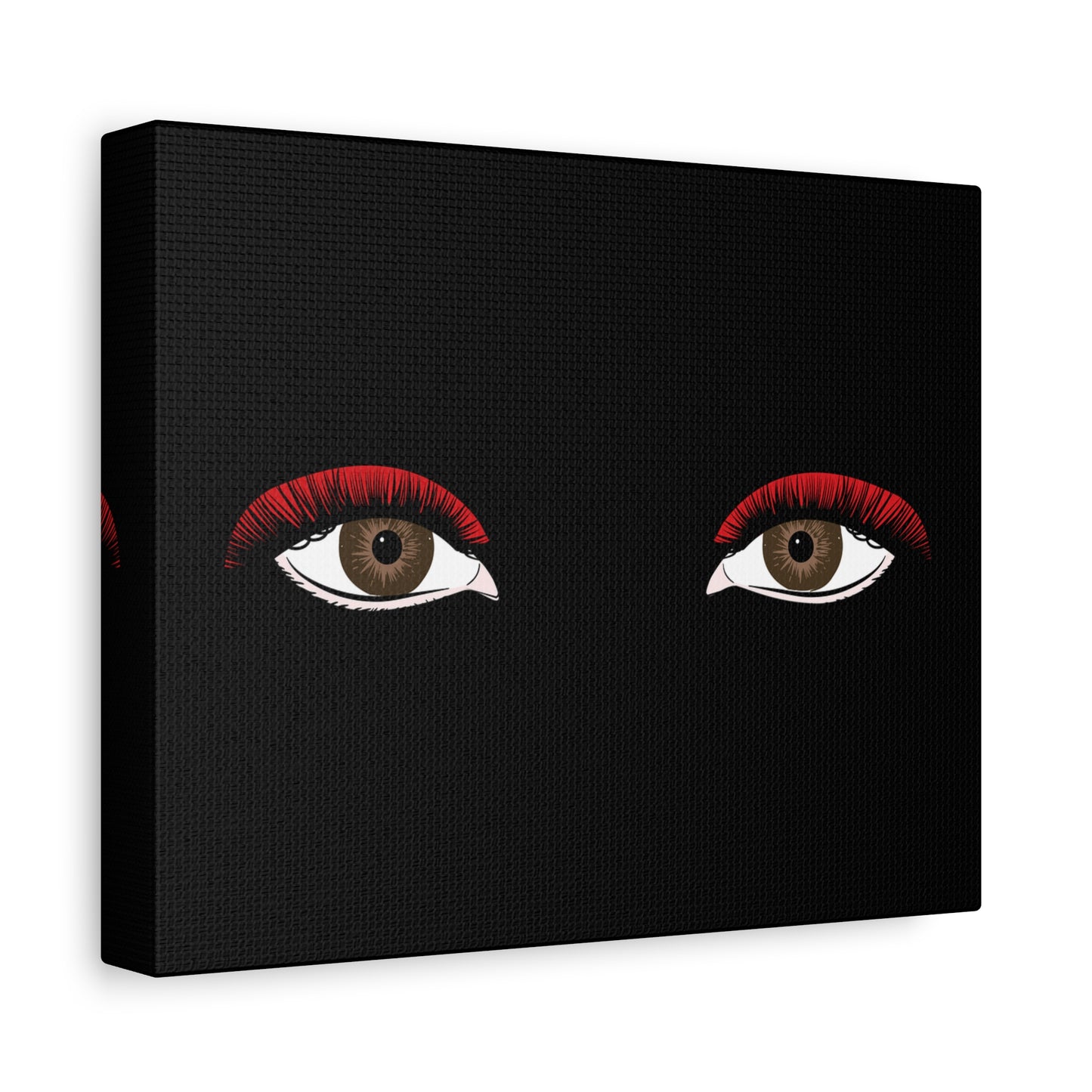 Red Lashes Wall Art Canvas — Glam Eyes Makeup Decor